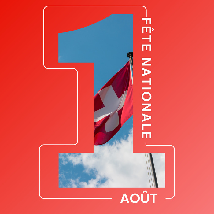 Commune de Veyrier carré rouge avec une fenêtre sur le ciel en forme de 1