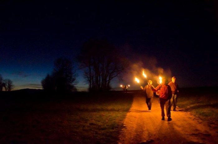 Marche aux flambeaux au Salève