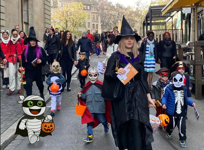 enfants qui fêtent halloween en vieille ville de genève