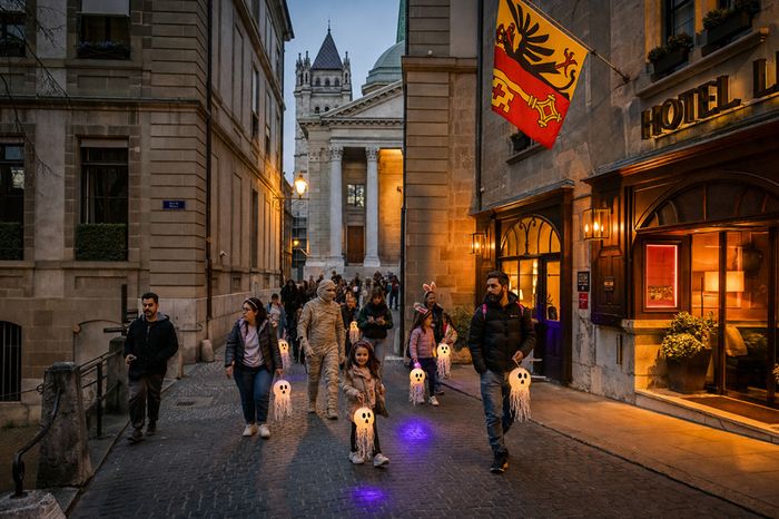 défilé de lampions en vieille ville de Genève