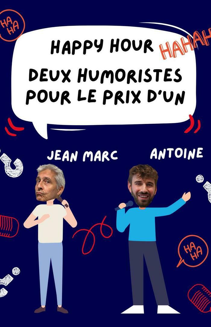 Design : Marianne Skarff, Photos : Clarisse Coeur & Uly Rodman Happy hour ! Deux humoristes pour le prix d'un. Spectacle de stand-up à Genève le 13 novembre 2024 et le 30 janvier 2025 à 20h.