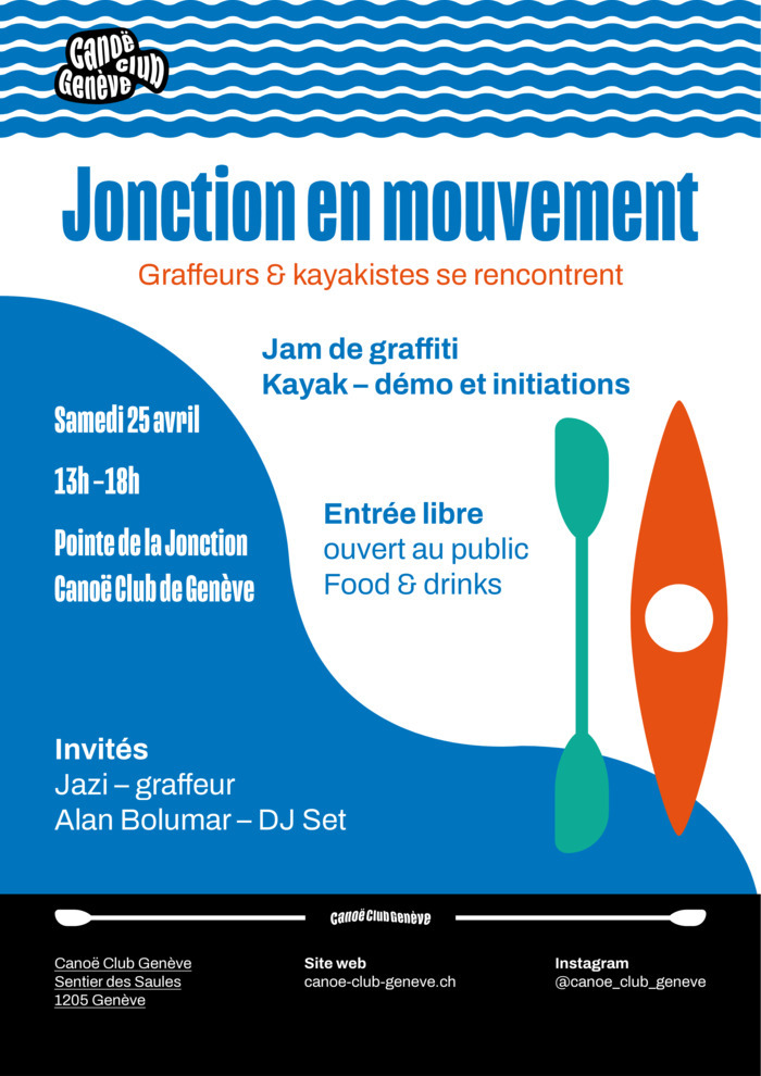 Initiation kayak, jam de graffiti, 25 avril dès 18h à la pointe de la Jonction