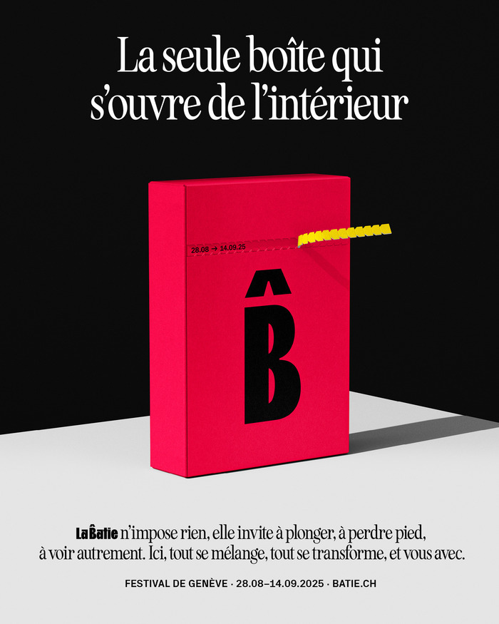 TWKS Affiche 2025 de La Bâtie représentant une boite surprise