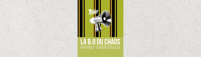 L'affiche du spectacle avec des losanges jaunes et oranges sur lesquels est écrit Blah Blah Blah