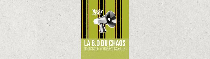 L'affiche du spectacle avec des losanges jaunes et oranges sur lesquels est écrit Blah Blah Blah