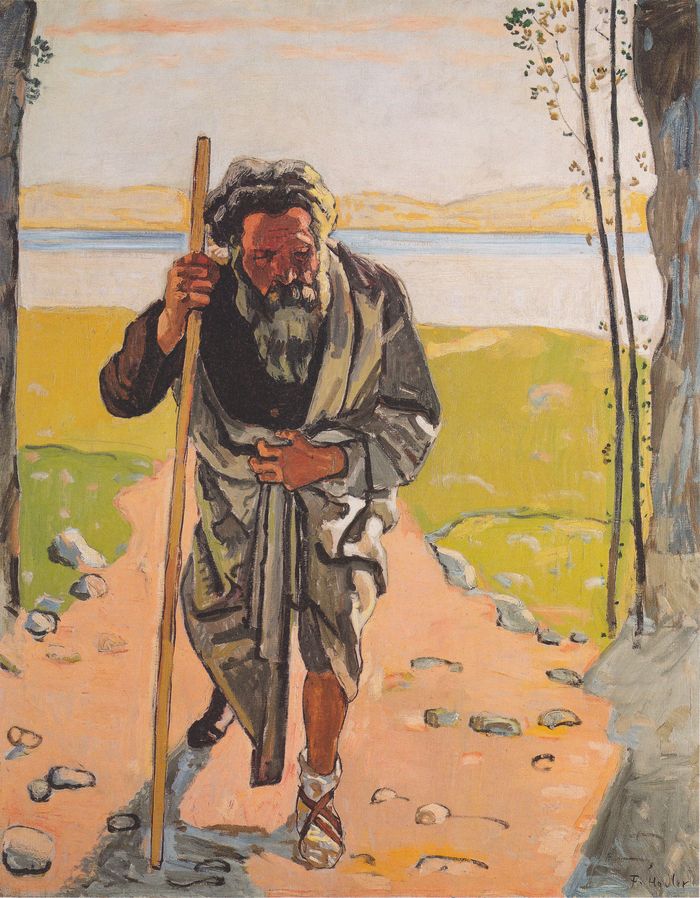 Ferdinand Hodler, "Le Juif errant", 1886, huile sur toile, 104,5 x 81,5 cm, signé en bas à droite : "Hodler",  Winterthour, Kunst Museum, Stiftung Oskar Reinhart, achat, 1931.