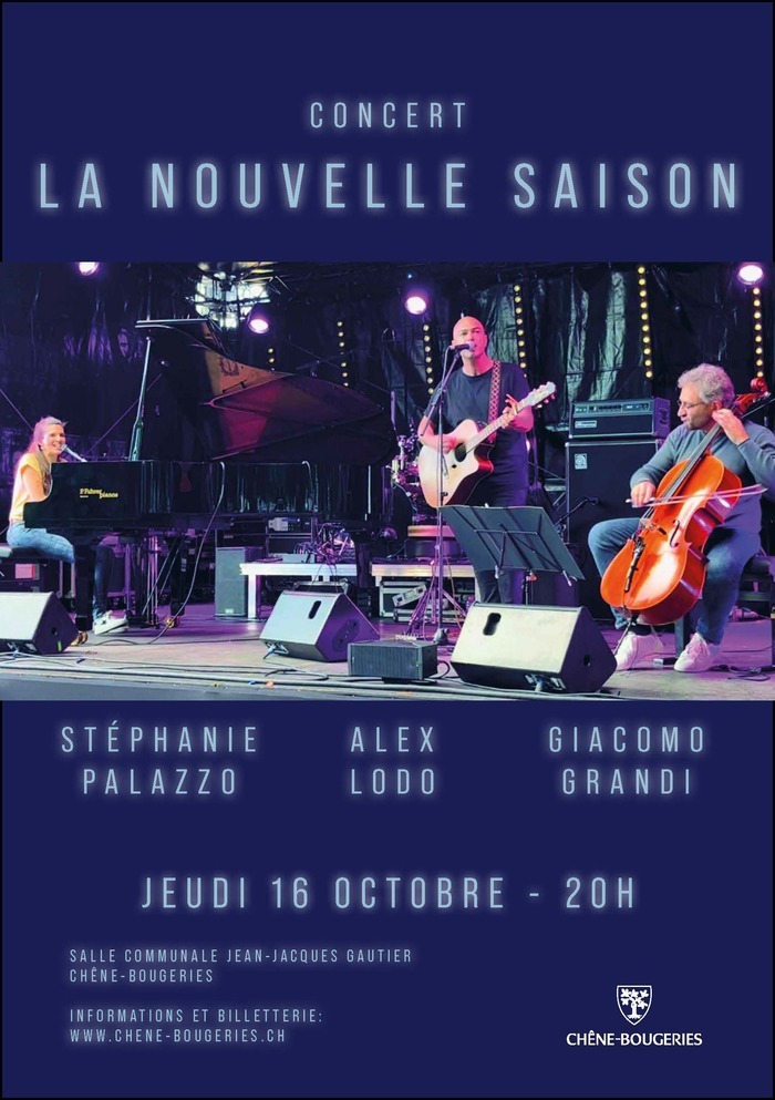 Mairie de Chêne-Bougeries Photo du trio de musiciens (piano, violoncelle et guitare)