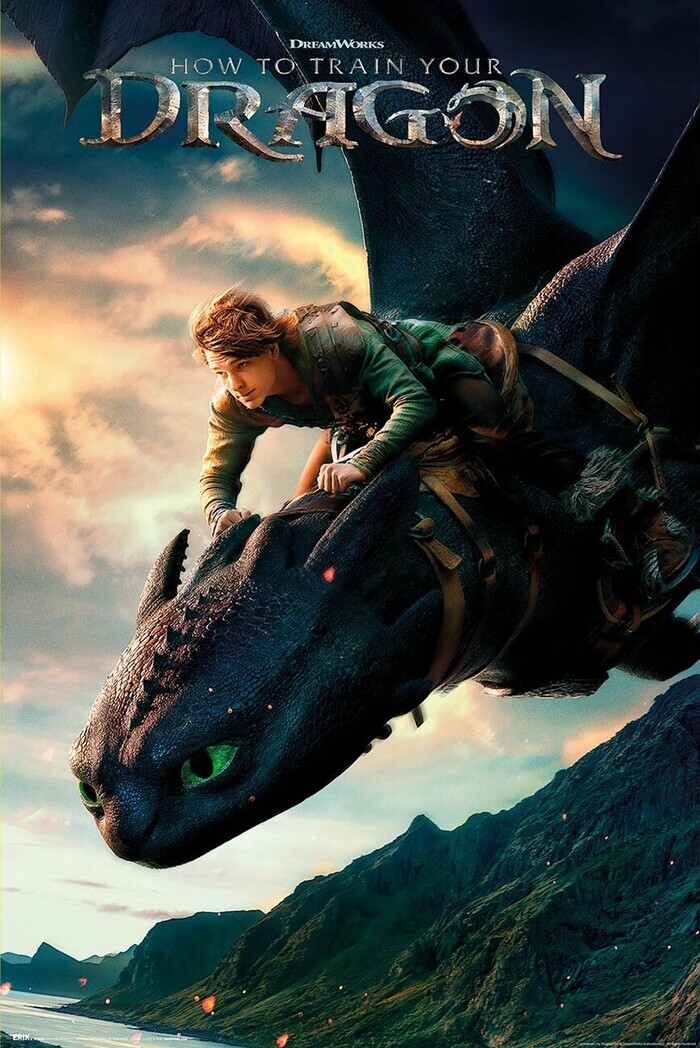 affiche du film où un personnage vole sur un dragon