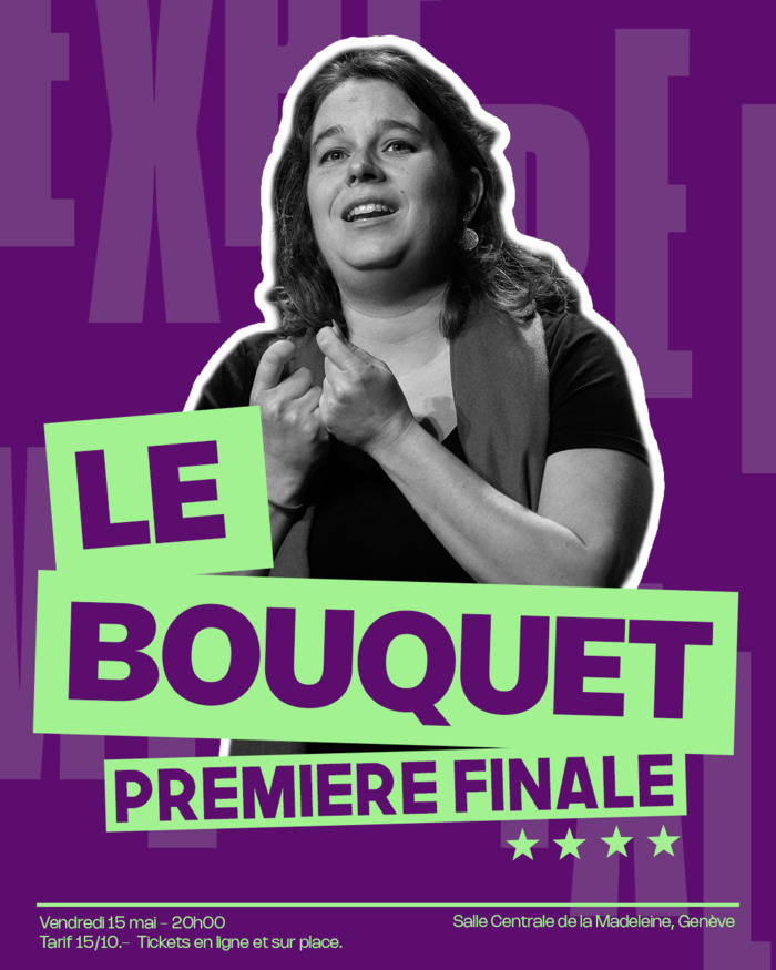 Improvisateurices en action et titre de l'évènement