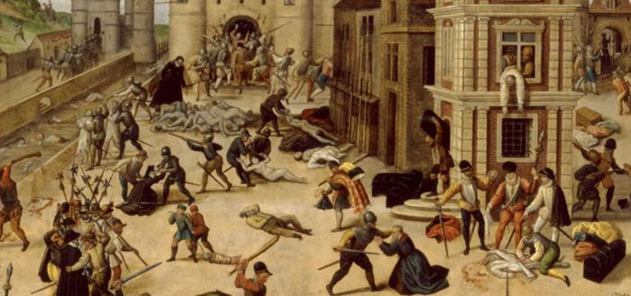 François Dubois, Le Massacre de la Saint-Barthélemy, Huile sur bois de noyer, entre 1572 et 1584.
