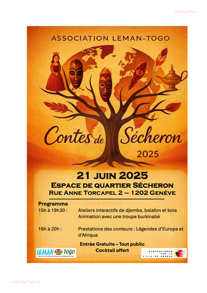 Association Leman-Togo Flyer Contes de Sécheron