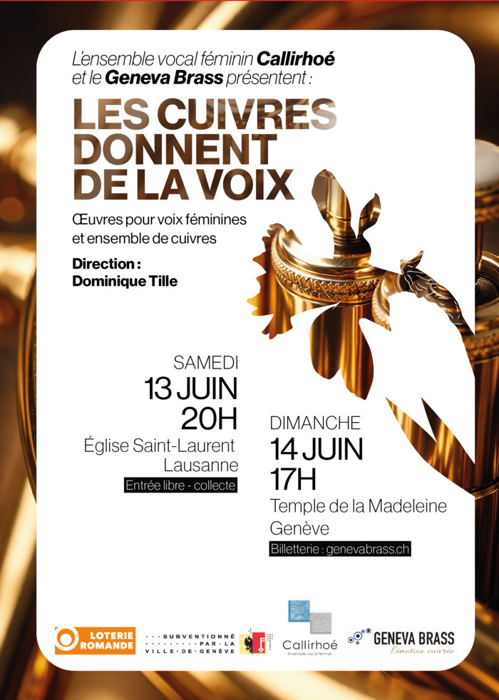 Affiche du concert, avec les informations sur les concerts et les participants