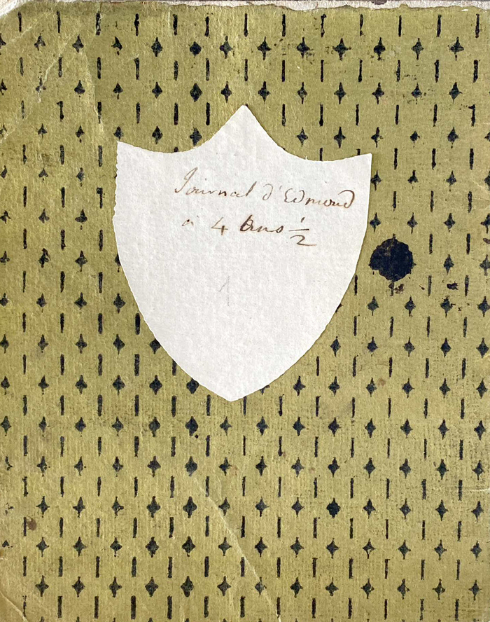 Page de couverture du journal d’Edmond Boissier à 4 ans et demi.