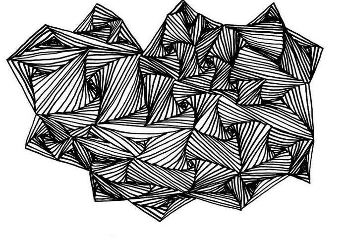 Gaëtan Bhend dessin graphique composé de plusieurs lignes entremêlées