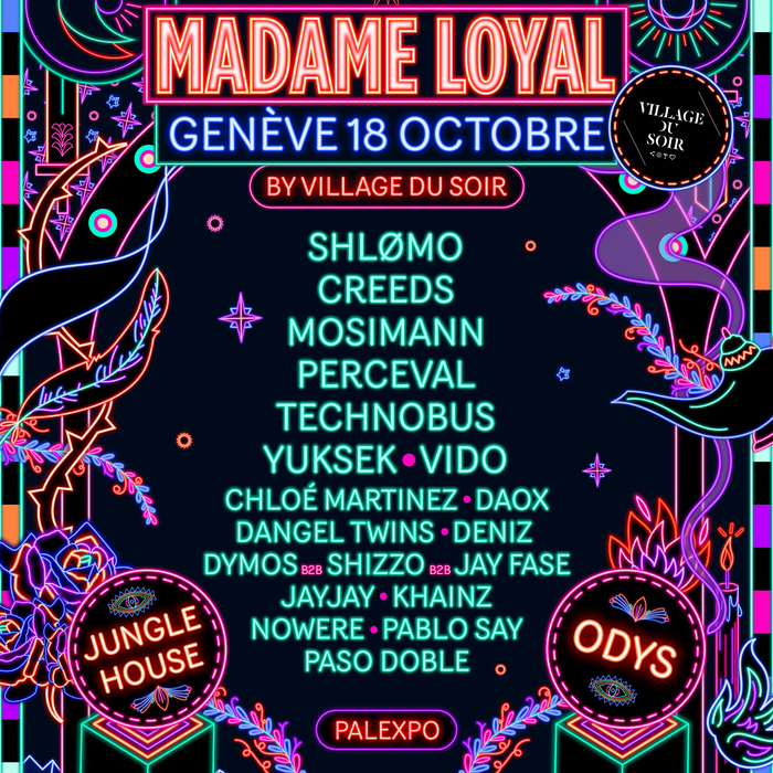 Village du soir Image coloré noir et néon "madame loyal 18 octobre" by village du soir