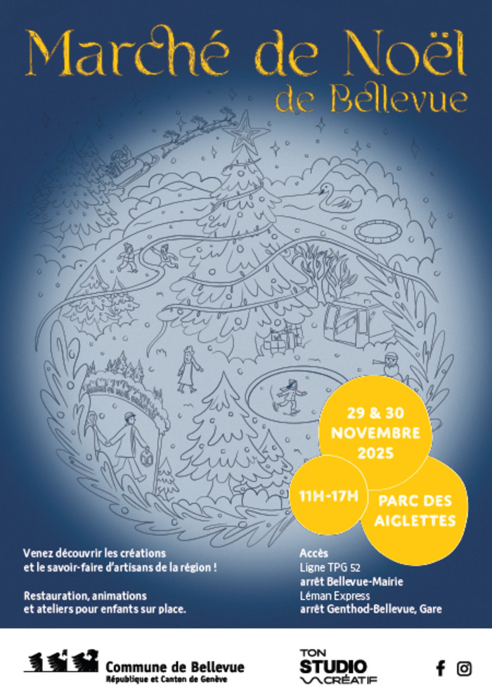 visuel de la manifestation avec une illustration de noël