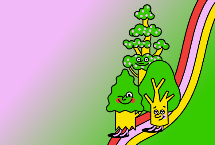 Forêt, arbres sympathiques