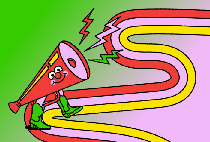 Porte-voix qui marche