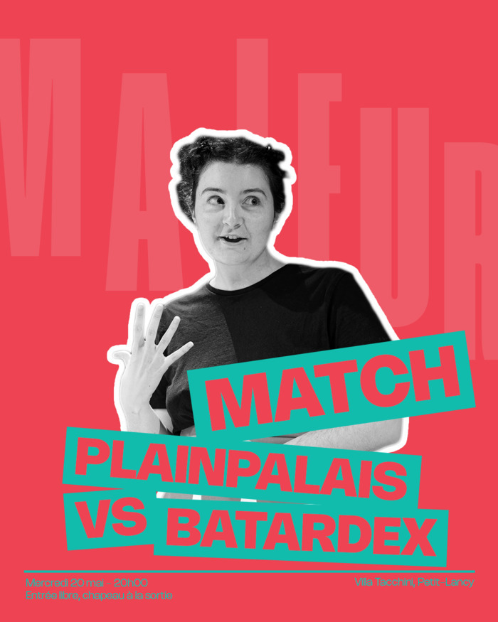 Titre de l'évènement et improvisateur en action