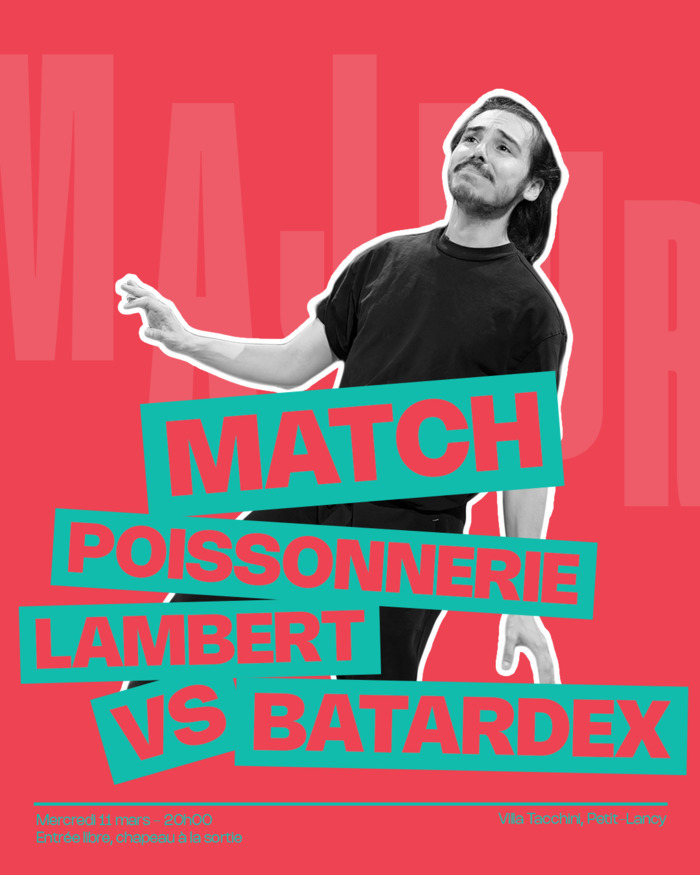 Titre de l'évènement et improvisateur en action