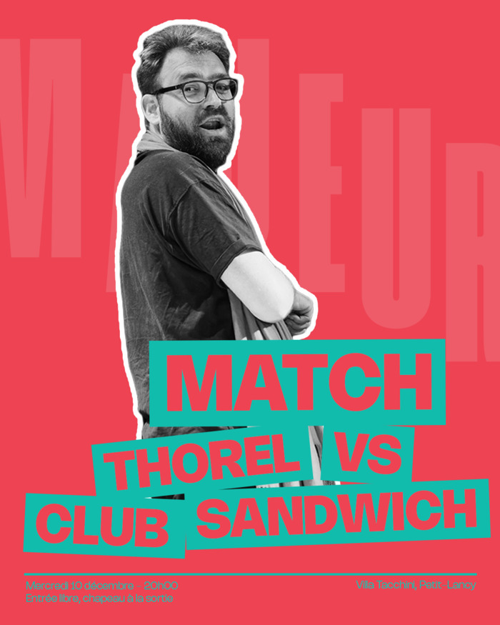 Titre de l'évènement et improvisateur en action