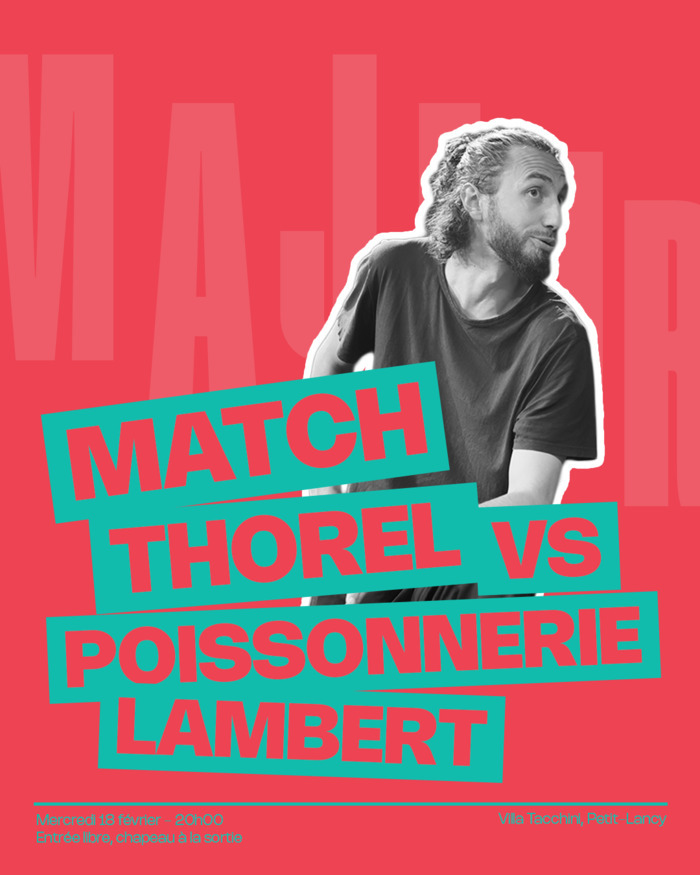 Titre de l'évènement et improvisateur en action