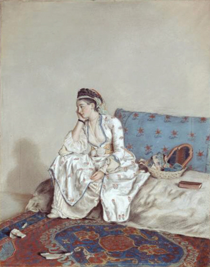 Portrait d'une femme au pastel