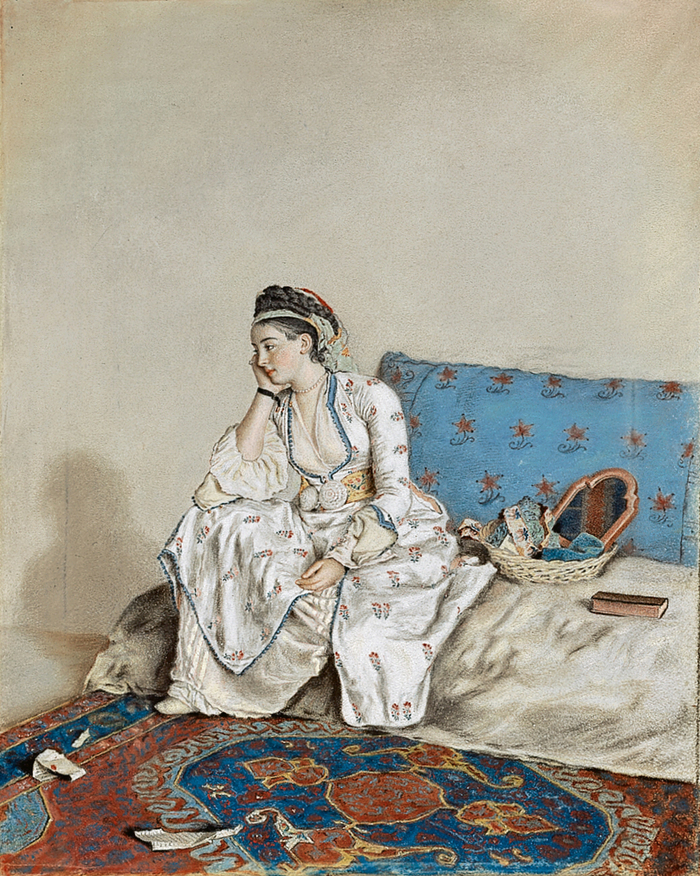 Portrait d'une femme au pastel