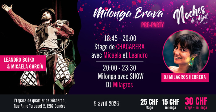 Flyer de l'événement avec les enseignants du cours et DJ