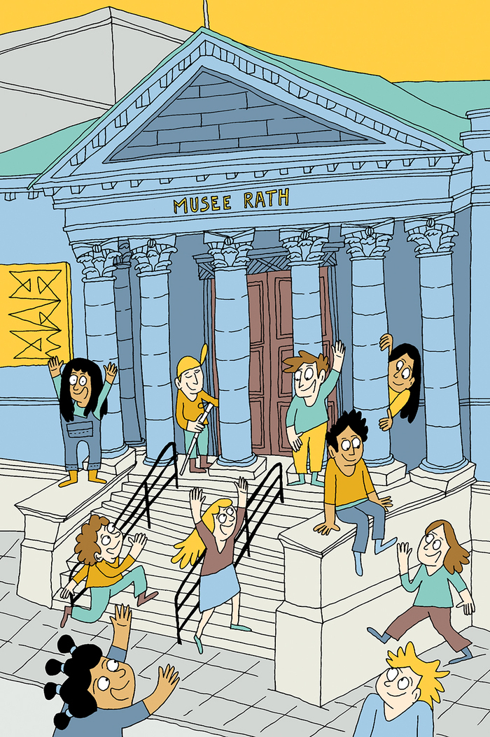 Enfants devant le musée Rath