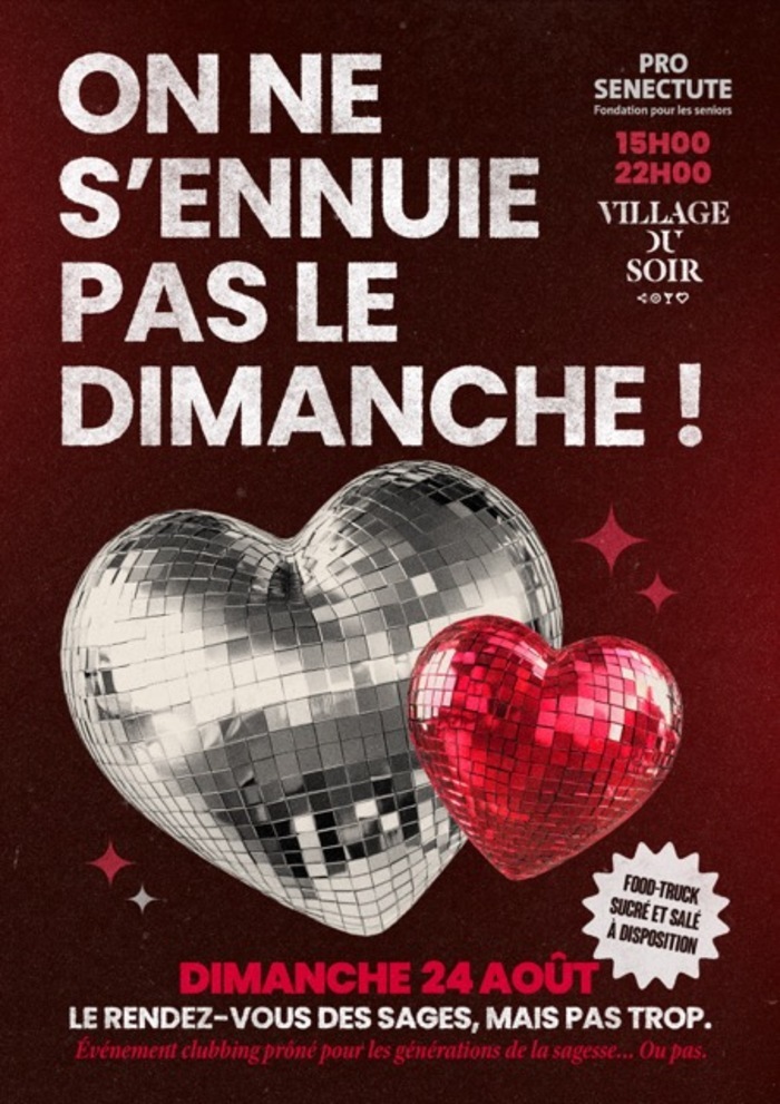 On ne s'ennuie pas le dimanche, dimanche 24 aout, de 15h à 22h.