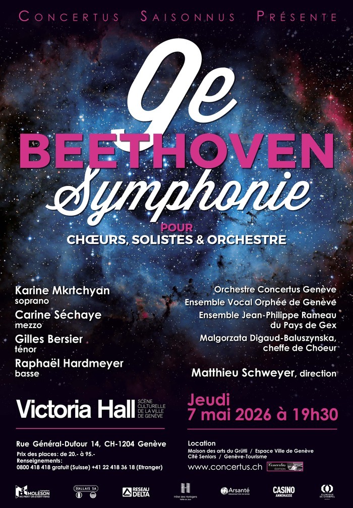 Affiche de la soirée avec toutes les informations sur le concert,