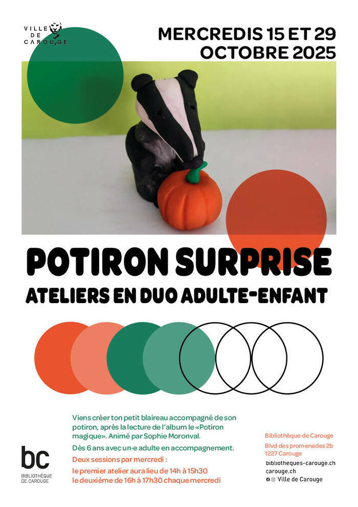 DR L'image contient une photo d'un petit blaireau accompagné de son potiron en pâte polymère.
