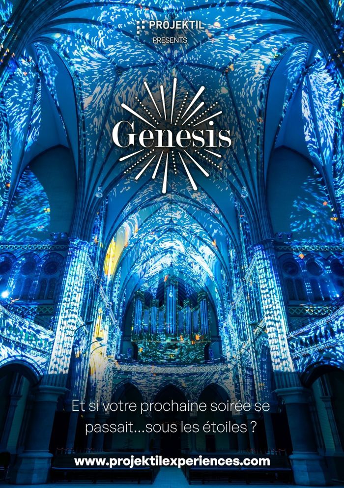 Un église "sous les étoiles" grâce à la projection lumineuse du magnifique spectacle GENESIS