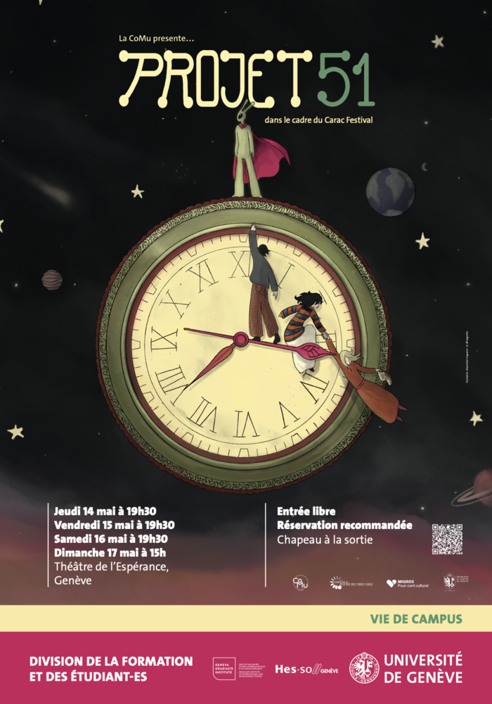 Retrouvez-vous dans l'espace avec au premier plan une gigantesque horloge sur laquelle on retrouve un alien, debout, triomphant sur le temps. Sur les aiguilles de l'horloge, on retrouve nos protagonistes, Bobby, habillé en gris, Robin, portant un pull rayé orange et gris, tenant par le bout de sa main une femme en robe orange avec dans sa main gauche un livre. Le titre, Projet 51, est écrit en gros au dessus de cette image, avec la terre en arrière plan.