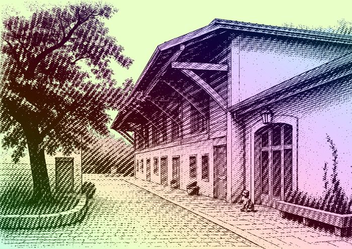 Photo colorée de la Villa de la Ferme du Lignon