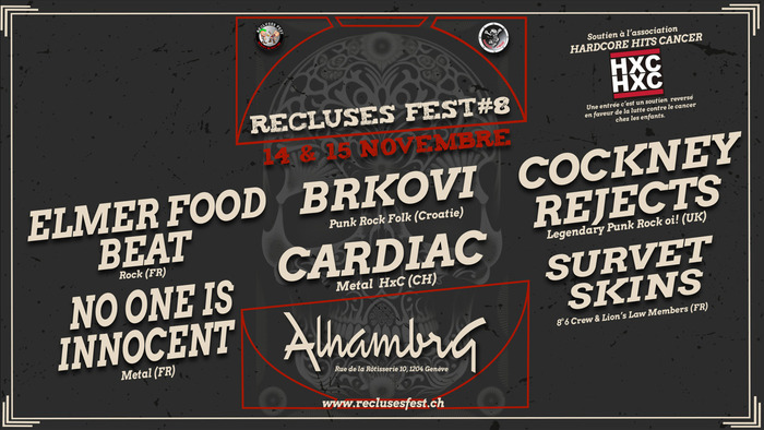 Visuel du 8ème festival Recluses avec le nom des groupes