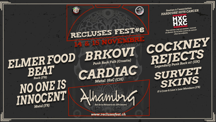 Visuel du 8ème festival Recluses avec le nom des groupes