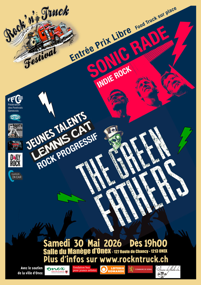 ✨ THE GREEN FATHERS : Leur style musical est un mélange énergique de rock, punk, garage et blues, ils sortent fraîchement du studio et se réjouissent de présenter certaines de leurs nouvelles compos
www.instagram.com/the_green_fathers/
www.facebook.com/thegreenfathersgeneva
✨ SONIC RADE : Le trio genevois aux influences internationales vous embarque avec son rock-pop électrisant et ses mélodies envoûtantes. Une expérience scénique dynamique à ne pas manquer ! L'occasion de découvrir leur 5ème…