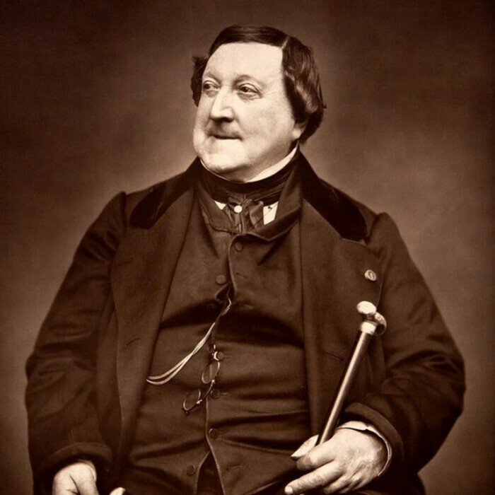 Photographie portrait en noir et blanc de Gioachino Rossini