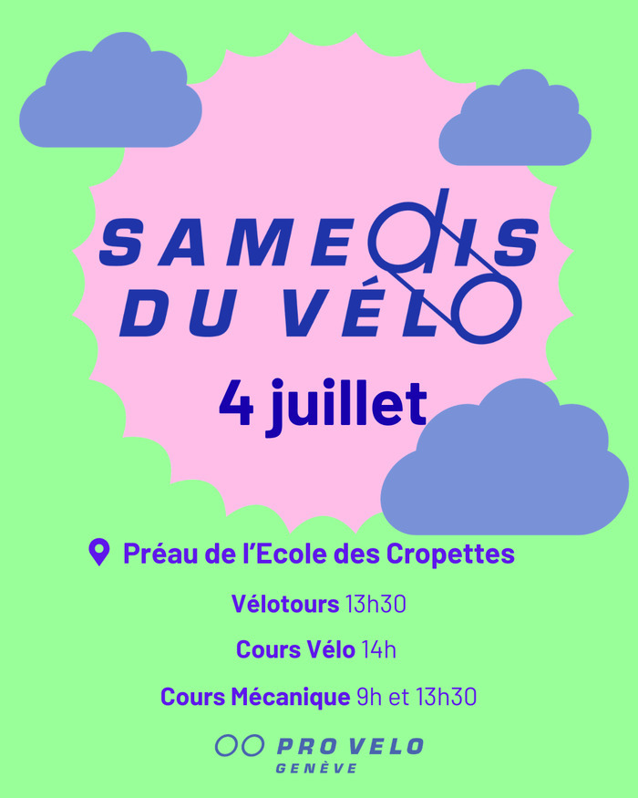 Affiche des Samedis du Vélo du 4 juillet