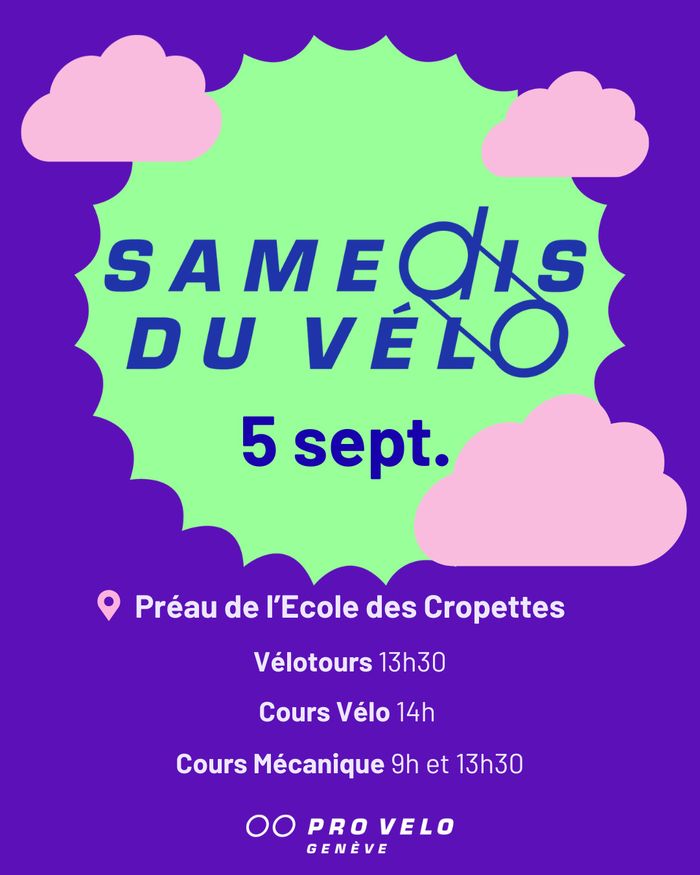 Affiche des Samedis du Vélo 5 septembre