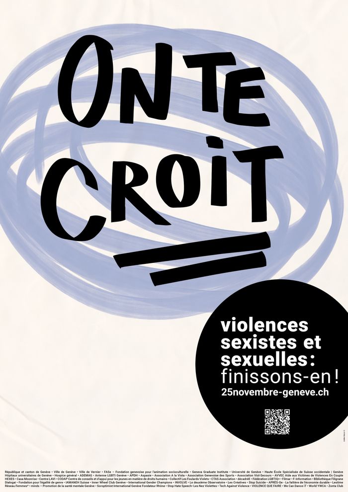 Affiche de la campagne 25 novembre-Genève "On te croit"