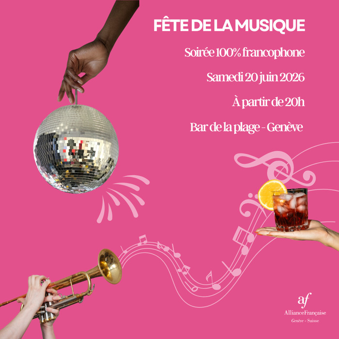 Soirée fête de la musique - soirée 100% francophone au Bar de la Plage le samedi 20 juin 2026 à partir de 20 heures.