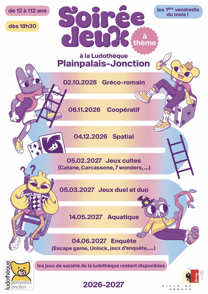Programme des différentes soirées jeux