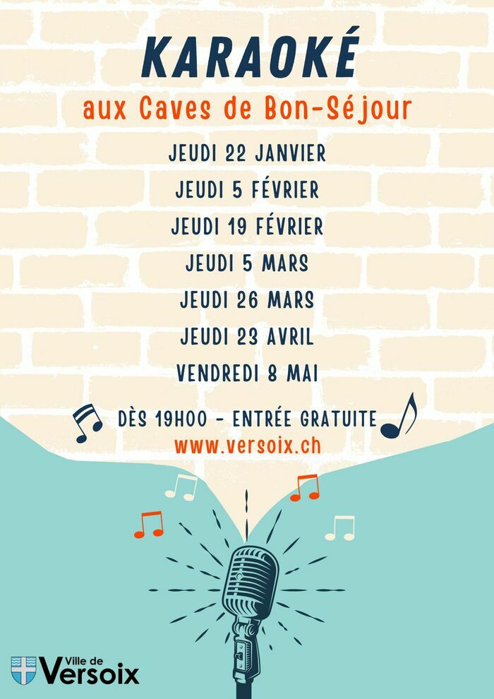 Affiche des soirées Karaoké aux Caves de Versoix