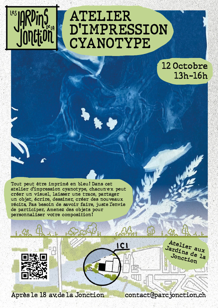 ©collectif NoMatter Affiche de l'atelier cyanotype aux Jardins de la Jonction