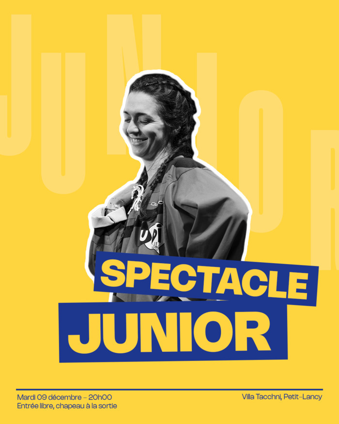 Improvisateurice en action et titre de l'évènement