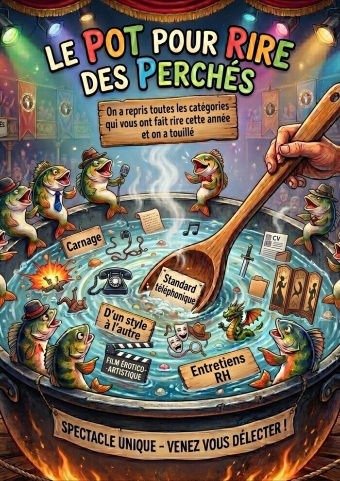 Le Pot Pour Rire des Perchés - On a repris toutes les catégories qui vous ont fait rire cette année et on a touillé - Spectacle unique - Venez vous délecter !