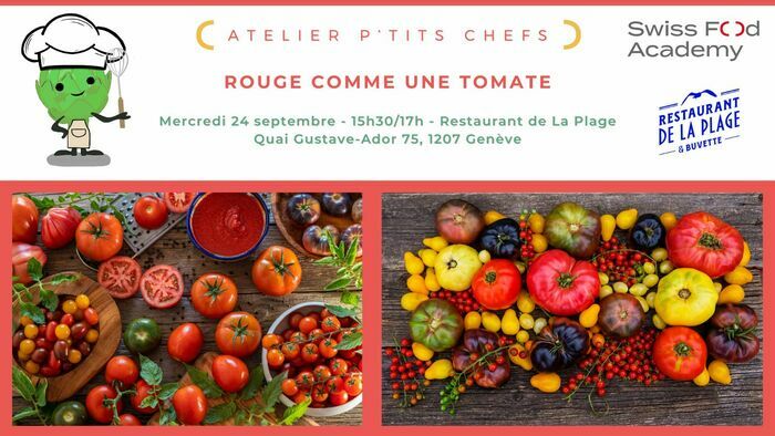 texte annonçant les dates de l'ateliers du 25 septembre avec des images de tomates de diverses couleurs